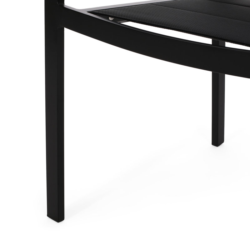 Modern Chair - Black Aluminum, Mesh Seating, 23" X 22" 34 Dining Aluminum Frame, Seat, 22"D 23"W 34"H