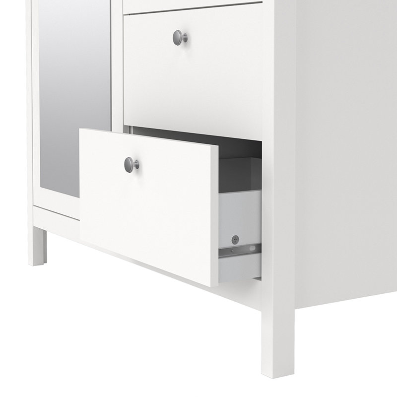 Afonso 2 Door Manufactured Wood Wardrobe, Matt White
