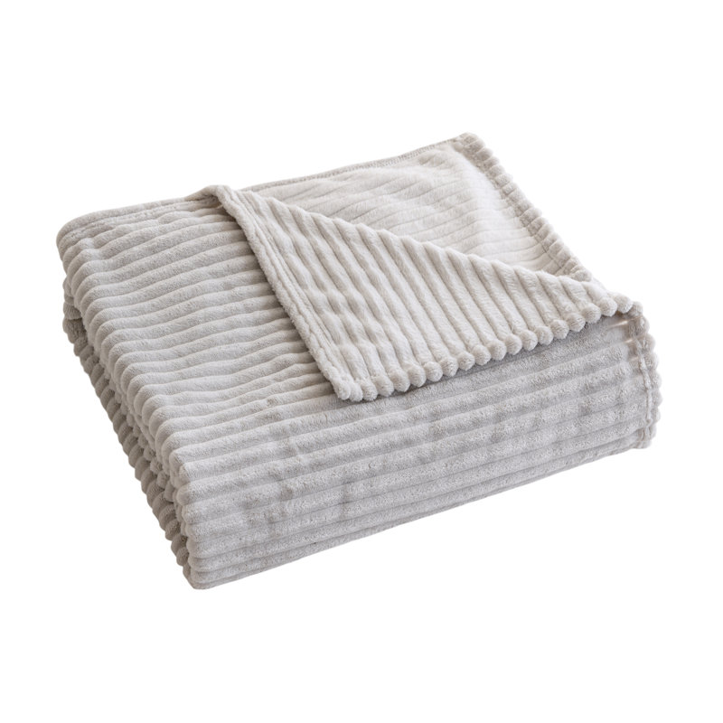 Couverture unie, Double / Grand, Blanc / noir