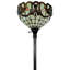 Lampe sur pied de 62 po de forme traditionnelle brune avec abat-jour en verre teinté blanc et brun