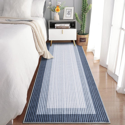 Tapis modernes à rayures et à rayures (non tissés) pour le salon, la chambre à coucher, le tapis de blanchisserie à faible épaisseur et le tapis neutre pour le bureau