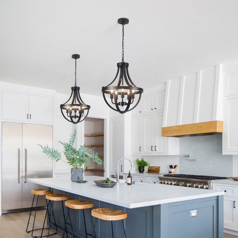 Kortney 5 - Light 16.5" Wide Dimmable Empire Chandelier for Entryway Foyer Bedroom Hallway, Matte Black