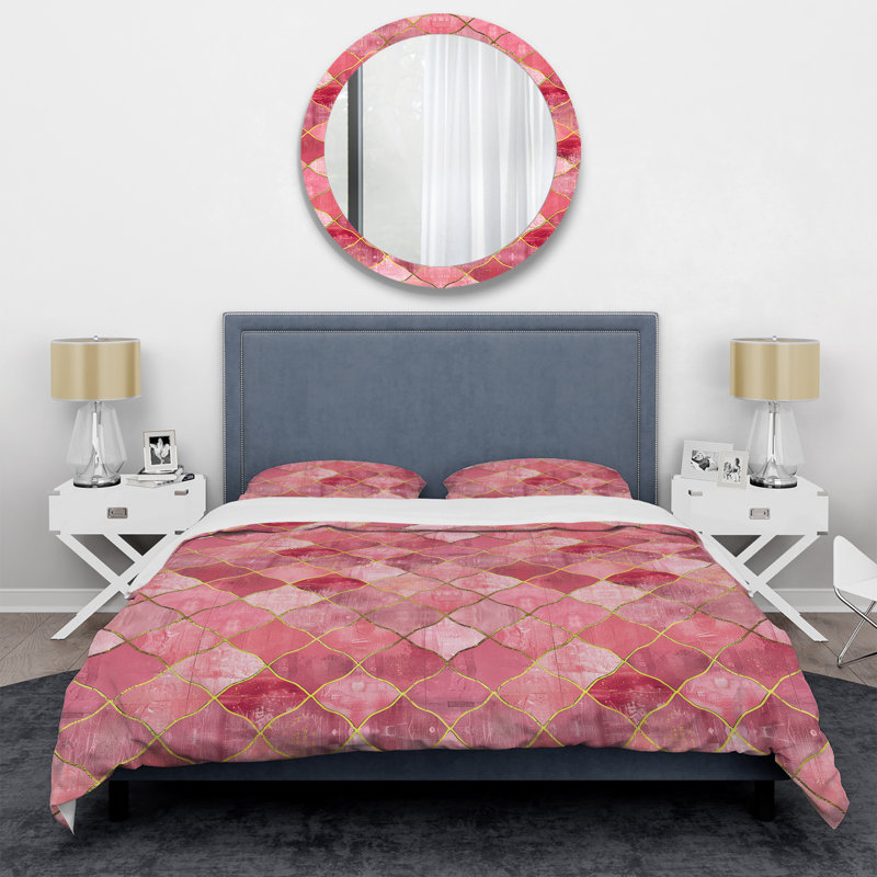 Ensemble de housse de couette moderne or rose et glamour scintillant, Housse de couette très grand et 2 très grandes t