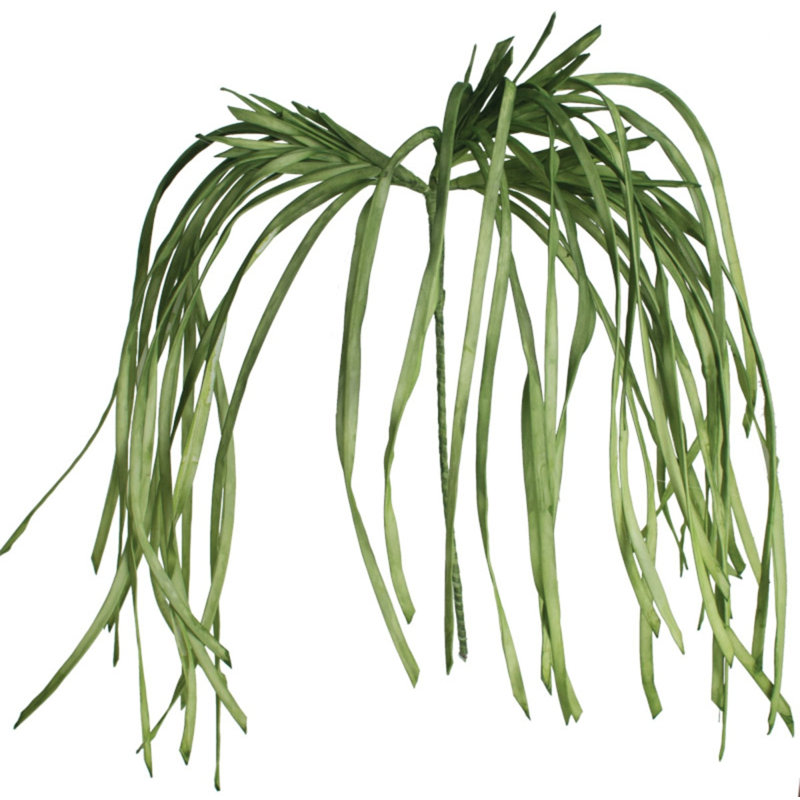  Long Hanging Artificial Green Plant for Home Decor – Realistic Faux Frond, Flexible Stems, 55" (Set of 6)