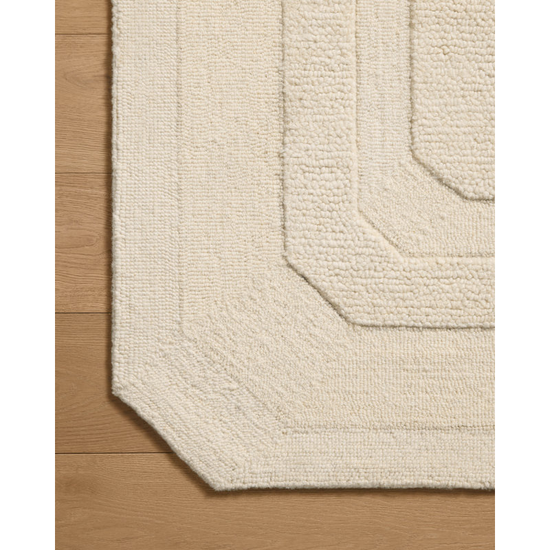 Yuriko Ivory Area Rug, Square 1'6"