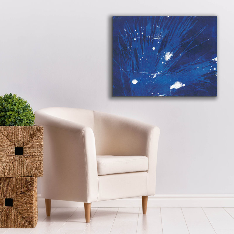 «Indigo Burst II» par Regina Moore, H 26 po x l 34 po x P 1,5 po
