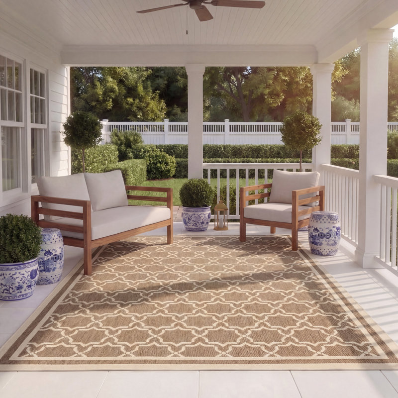 Dirks Performance Geometric Indoor/Outdoor Area Rug, Rectangle 8' x 11'
