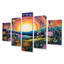 «Rainbow Sunset Colorful Spring Flowers - Meadow», ensemble d'art mural 5 pièces-937456309