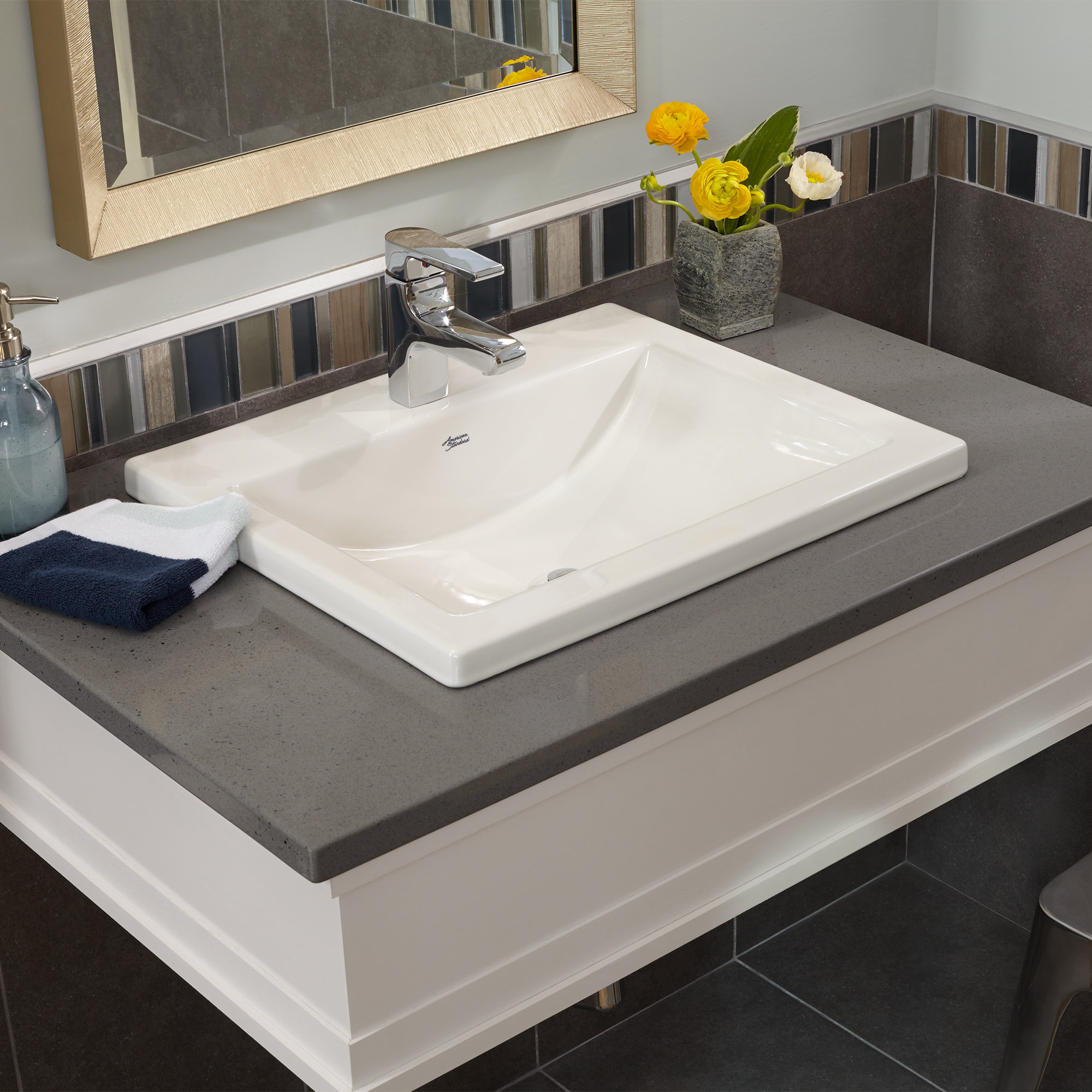 American Standard Studio Vitreous China Rectangular Drop-In Bathroom