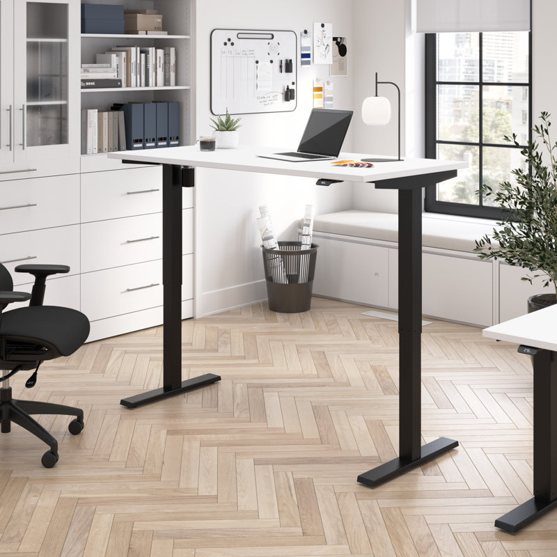 Move 40 Series Electric Height Adjustable Standing Desk, White, 60" W x 30" D