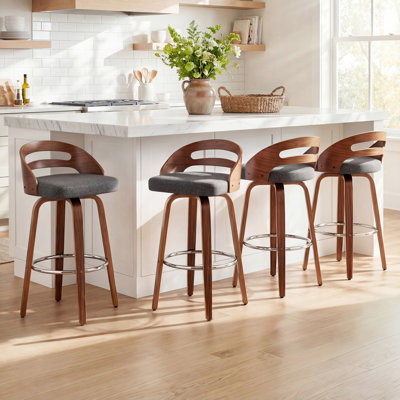 Mahtab Modern Upholstered Swivel Counter & Bar Stools