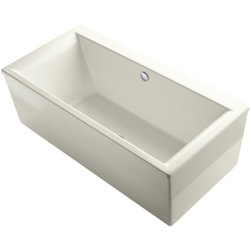 Stargaze 72" x 36" Freestanding Soaking Bathtub, Biscuit