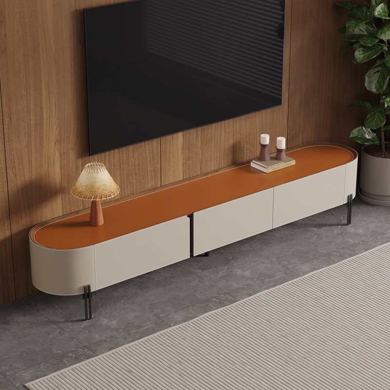 Meuble télé Meruyert, Grey/Orange, 86.6"