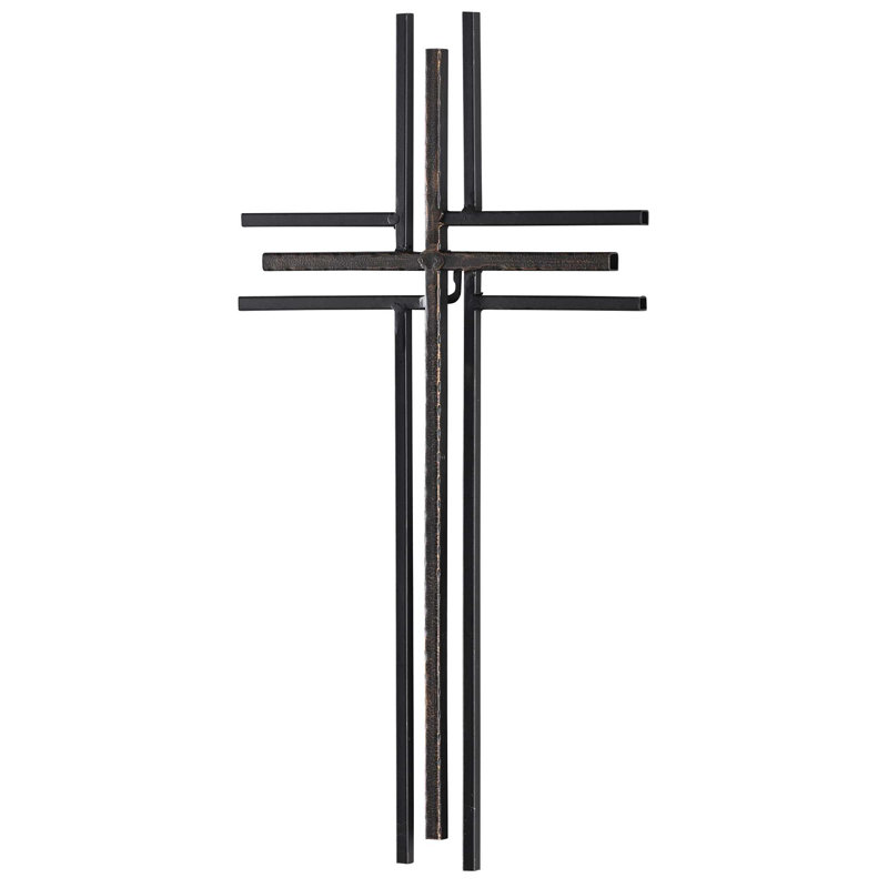 Croix murale en métal noir 18,75H