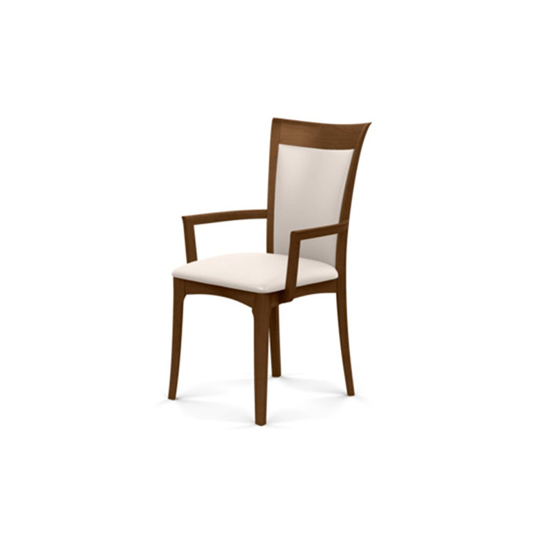 Morgan Upholstered Arm Chair, White, Saddle Cherry
