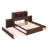 Full Size Storage Platform Bed With Pull Out Shelves, Twin Size Trundle And 2 Drawers