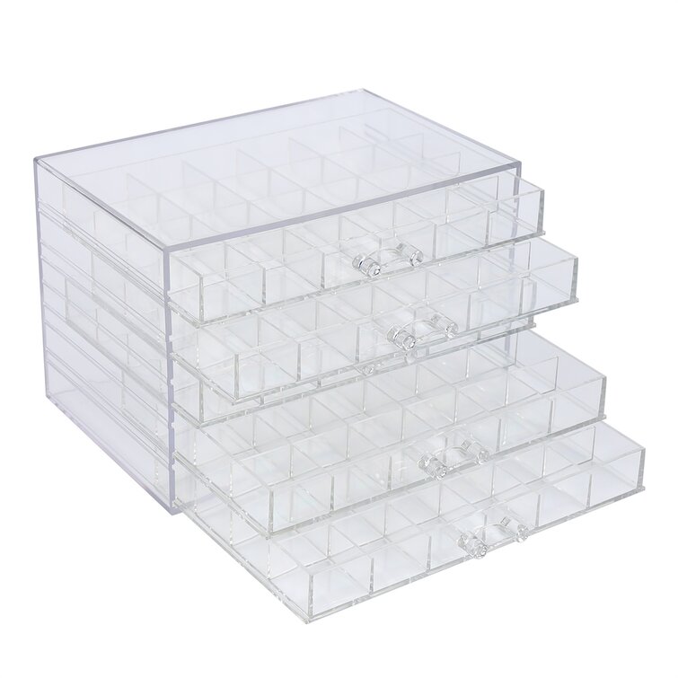 Multi-Layer Acrylic Nail Polish Storage Box Transparent Plastic Cosmetics  Eyeshadow Storage Shelf Holder Jewelry Stand Organizer