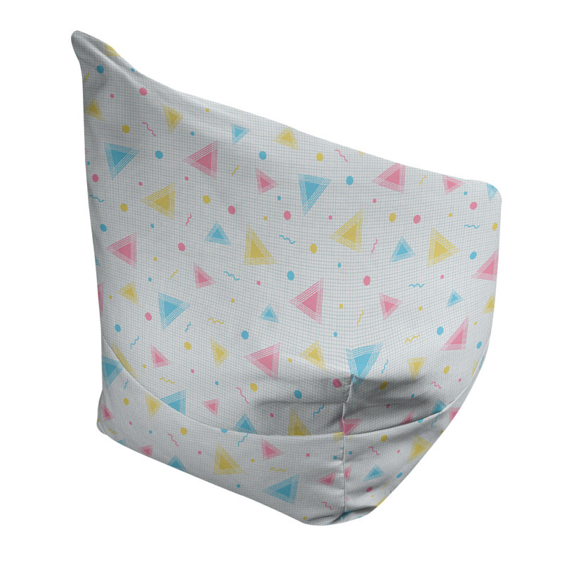 Petite chaise à sacs à billes & Leffel, H 120 po x L 2 po x P 60 po, Gris, rose, jaune, Pas de bourre