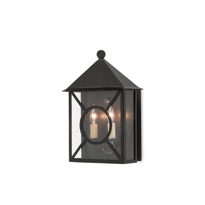 Ripley Outdoor Wall Lantern, Midnight, 15.25" H x 10.5" W x 8" D