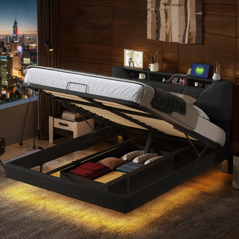 Upholstered Ottoman Storage Bed, European Double (140 x 200 cm)