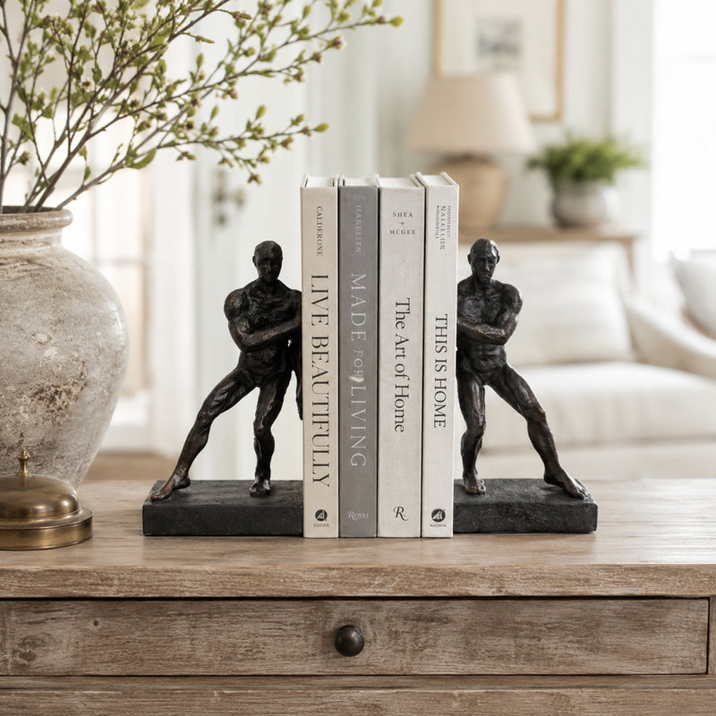 Pushing Men Bookends