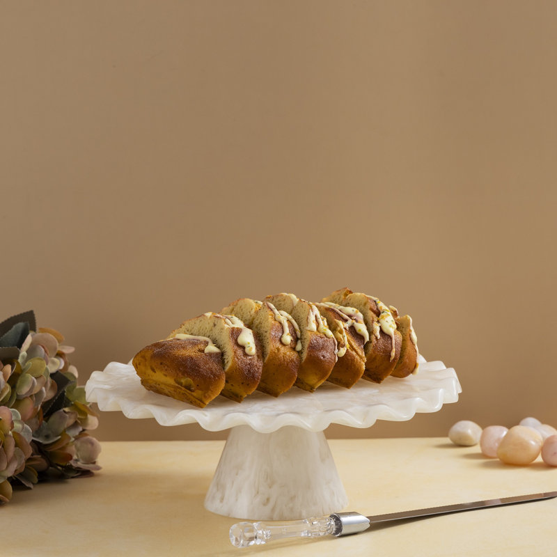 Présentoir à gâteaux en résine grand, Blanc, H 3,54 po x l 11,22 po x P 11,22 po