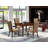 5 Piece Dining Room Set Includes a Rectangle Wooden Table with Butterfly Leaf and 4 Light Sable Linen Fabric Parsons Dining Chairs, Mahogany-254852319