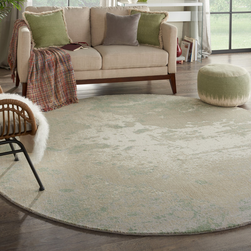 Viscose Abstract Indoor Rug, Round 8'