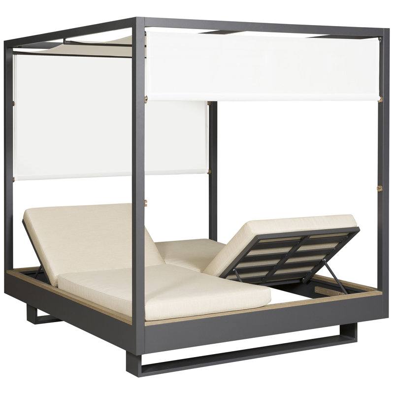Michael Weiss Montecito 80" Long Reclining Double Chaise with Cushions, Jellyfish Rain