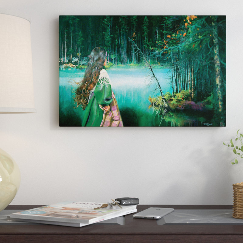 " La Ragazza E La Montagna Mistica " by Titti Garelli, 12" H x 18" W x 1.5" D, No Mat, Wrapped Canvas