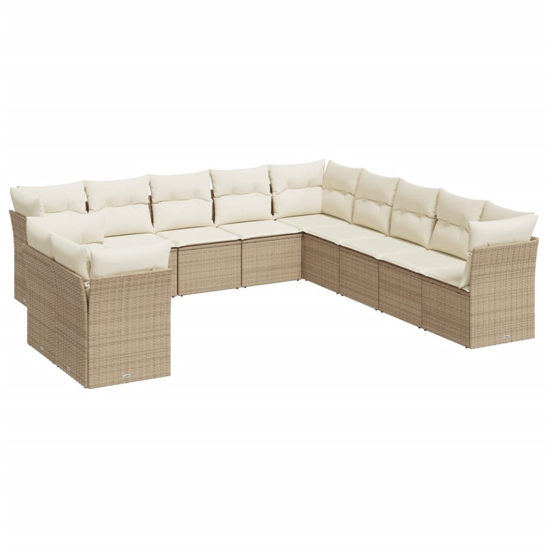 Ensemble de canapé de jardin Vidaxl, Beige, Blanc