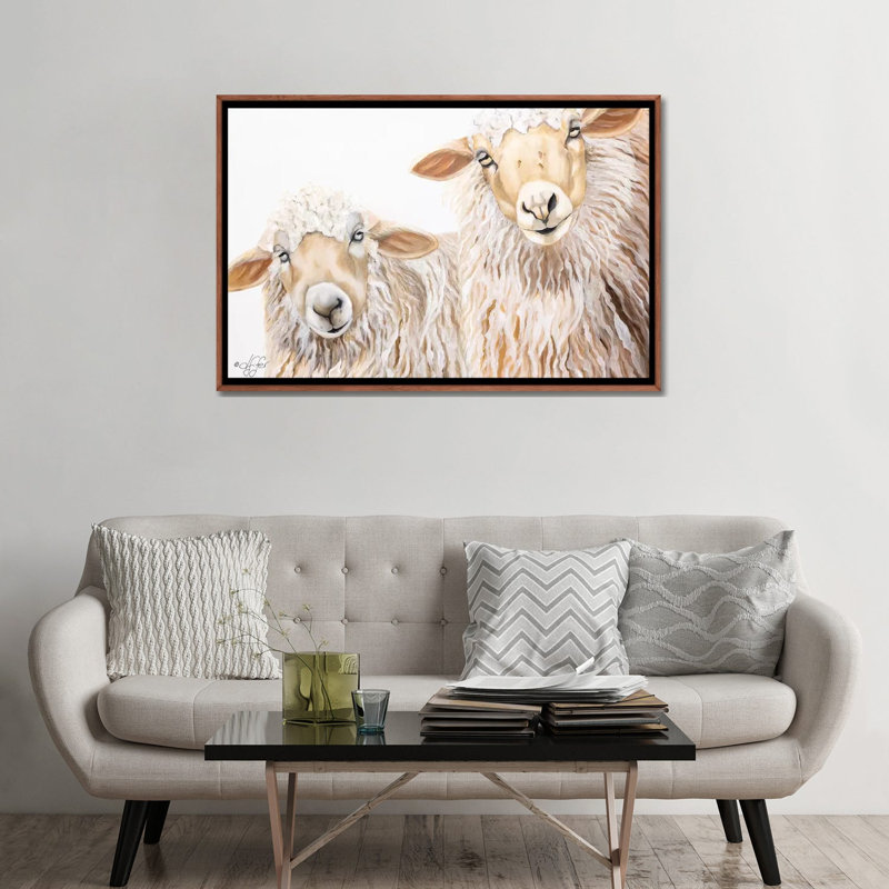 Reproduction d’art, "BA BA White Sheep" par Diane Fifer, H 32 po x l 48 po x P 1,5 po, Pas de tapis