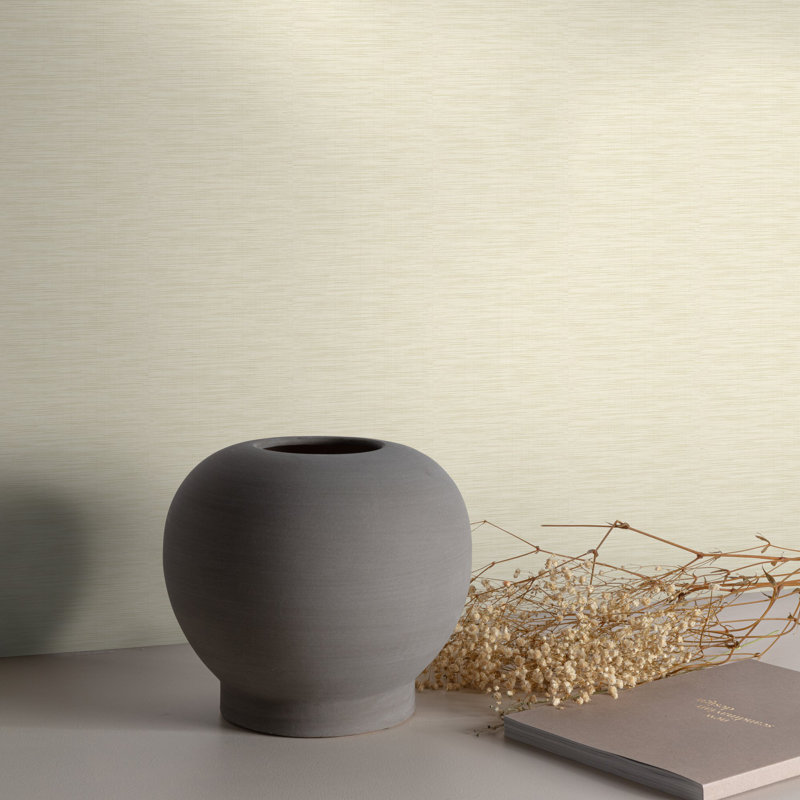 Structured Walls Collection Bamboo Plain Wallpaper Roll, Beige