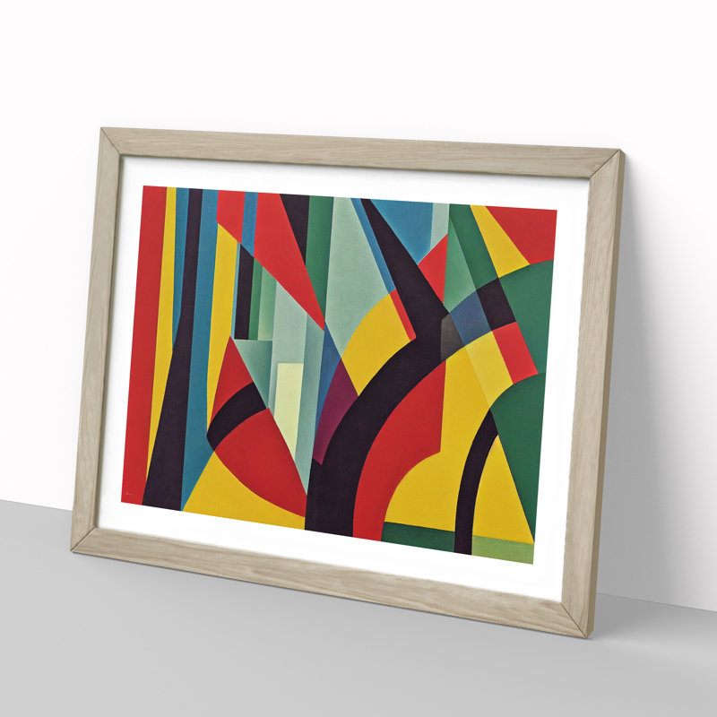 Compelling Modern Abstract - Framed Print, 34cm H x 46cm W x 2cm D, Oak