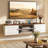 Wall Mounted Floating TV Stand with  Charging Station, Floating Entertainment Center with Doors