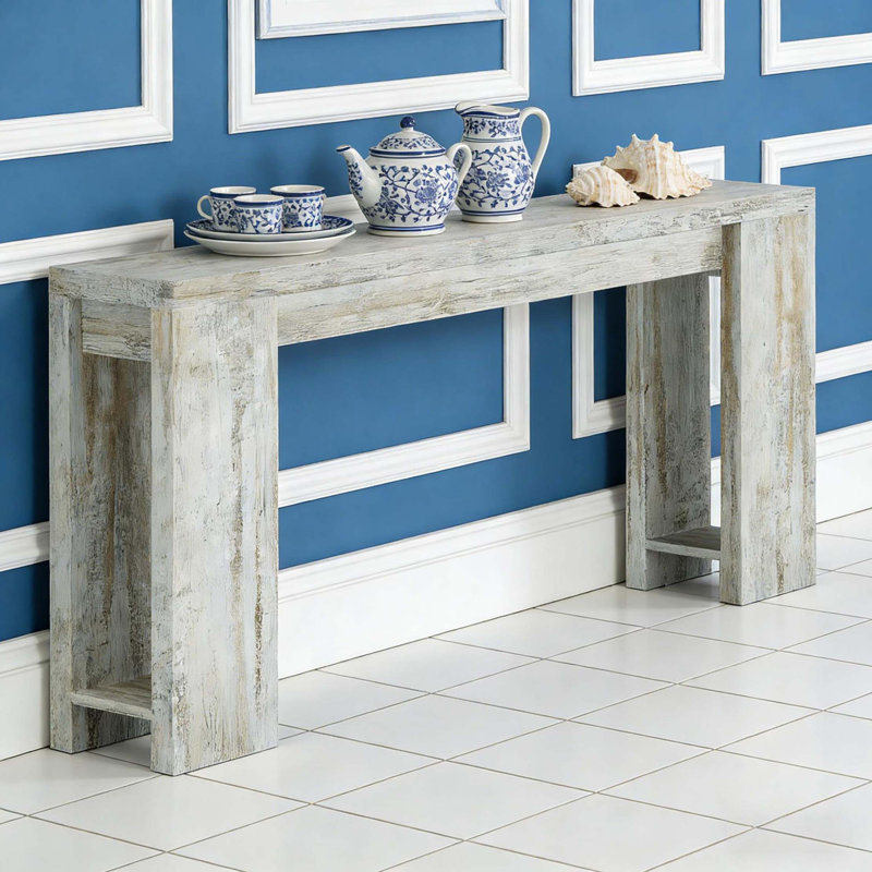 Table d'entrée en bois, console, canapé, Blanc