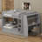 Space-Saving Full Size Bunk Bed - Multifunctional Design With Desk, Bookshelves & Trundle-1003864306