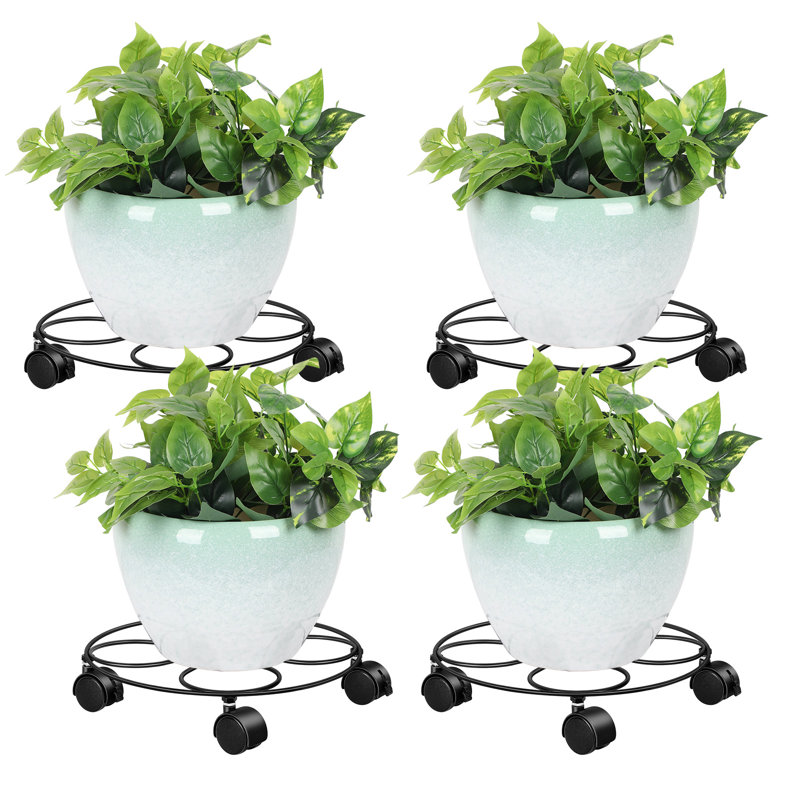 Support pour plante en fonte mobile