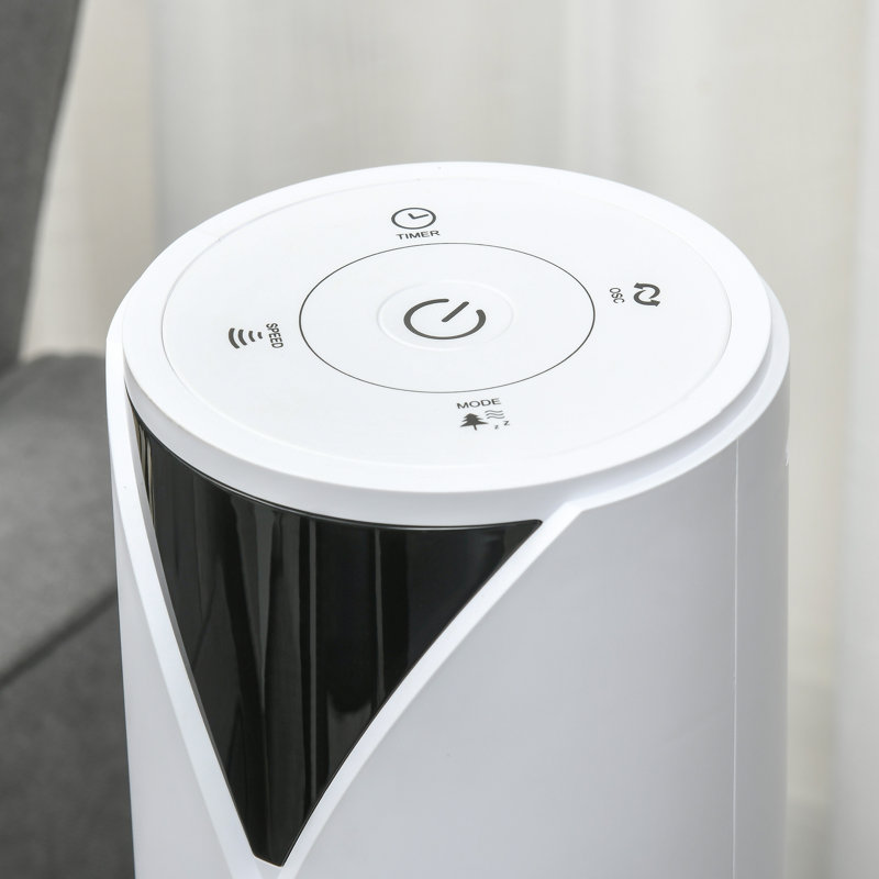 HOMCOM Freestanding Tower Fan Cooling For Bedroom With 3 Speed, 12H Timer, Oscillating, LED Sensor Panel, Remote Controller, Black