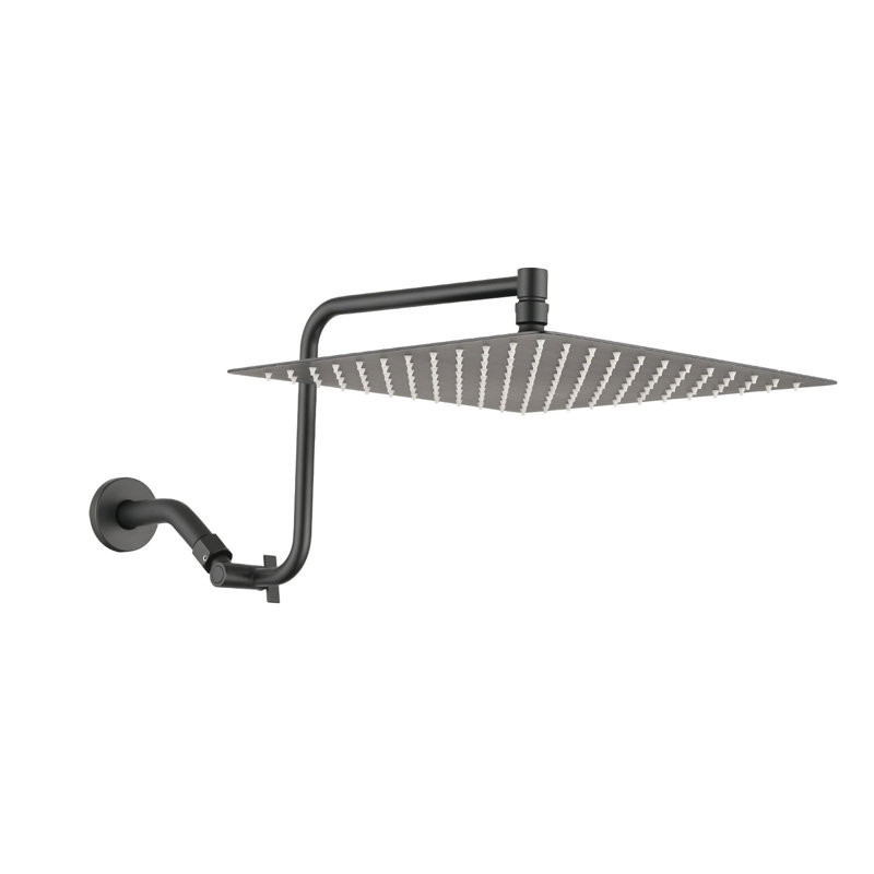 12" Stainless Steel Shower Head With Adjustable Extension Arm - Modern Look Scaling