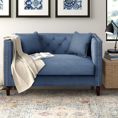 Causeuse Chesterfield en lin 49,6 po Meaghan