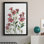 Aquarelle sur tiges florales II, reproduction encadrée de qualité supérieure - prête à être accrochée