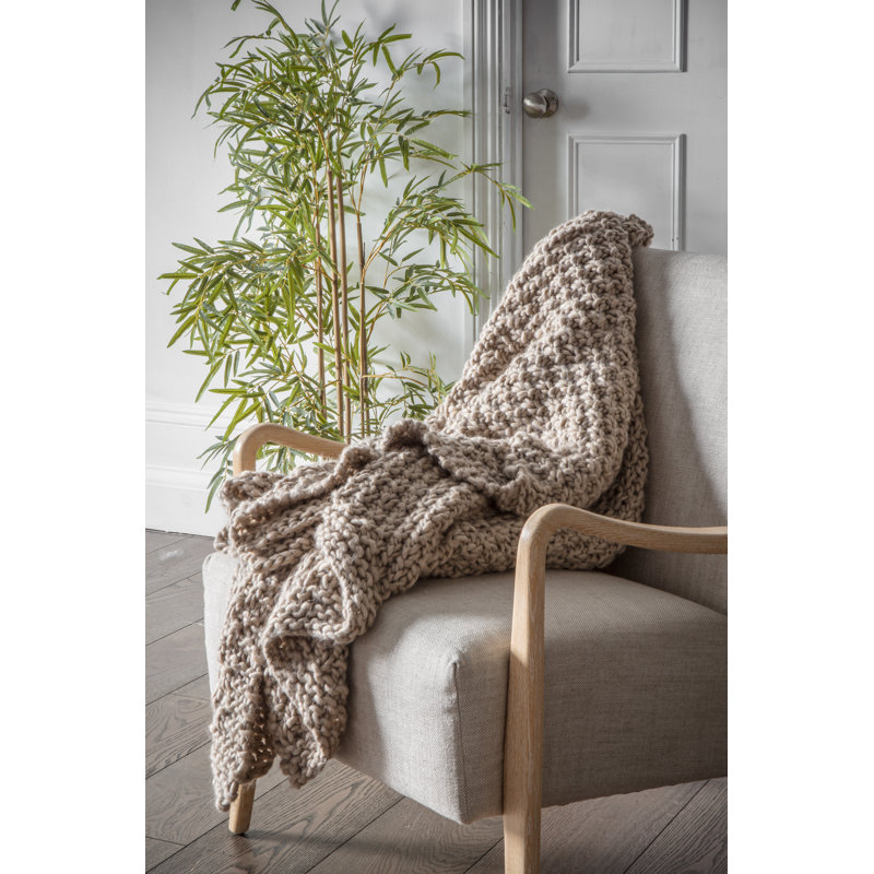 Bedford Plain Throw Blanket, Oatmeal 