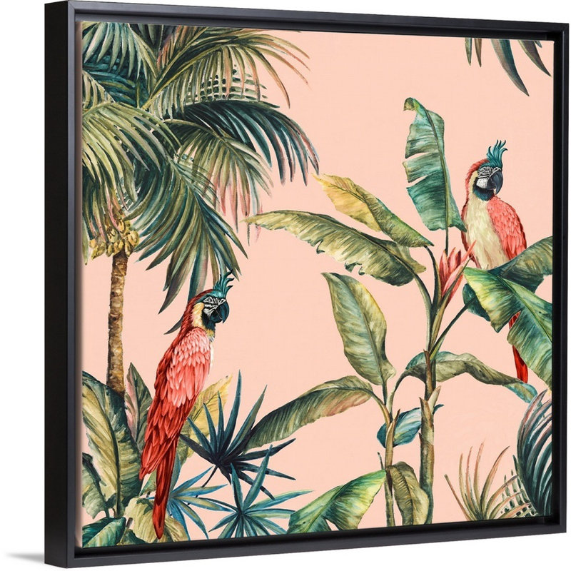 «Tropicano II» par Eva Watts, reproduction d'art sur toile, Cadre noir, H 32 po x l 32 po x P 1,75 po