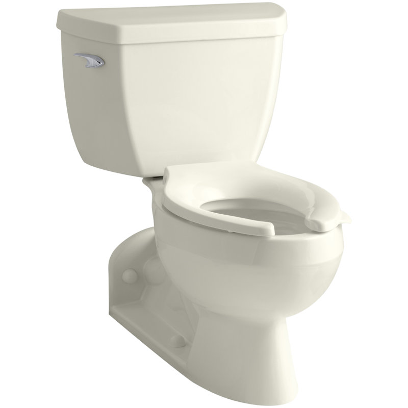 Barrington 1.6 GPF Elongated Two-Piece Toilet (Seat Not Included), Biscuit, Left-Hand