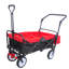 Chariot portatif pliable - Chariot utilitaire d'extérieur avec charge maximale de 68 kg et porte-gobelet Noir + Rouge