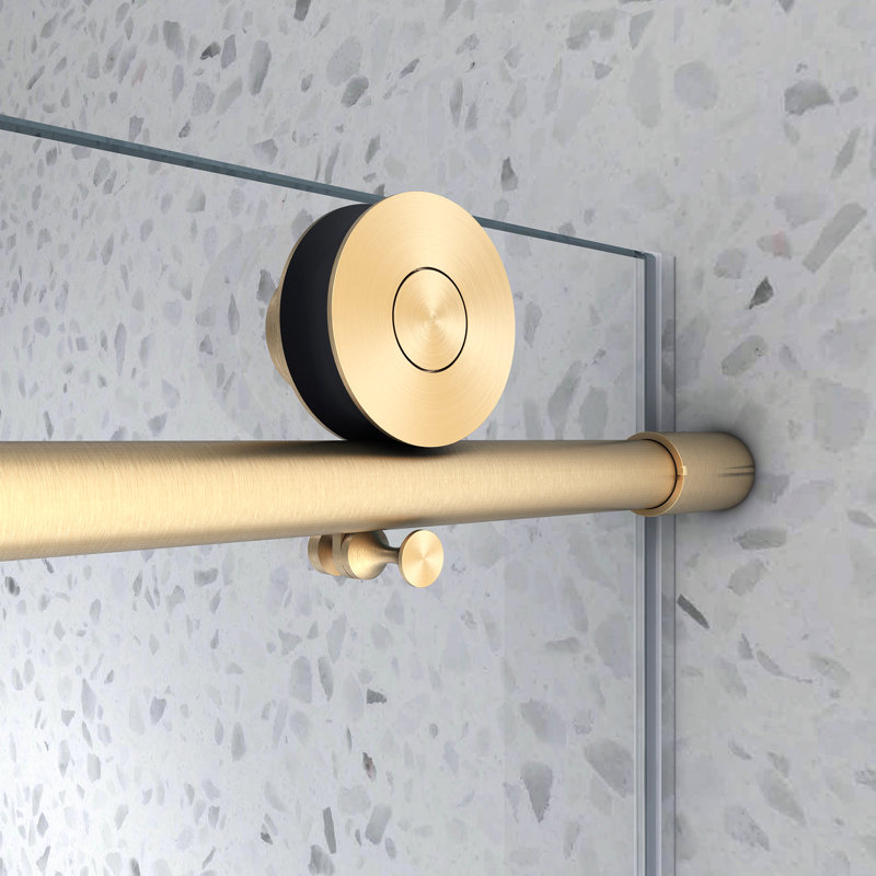 Frameless One Fixed And One Shifted Shower Door,70Mm 304 Stainless Steel Large Pulleys With Adjustable Soft Closing Function