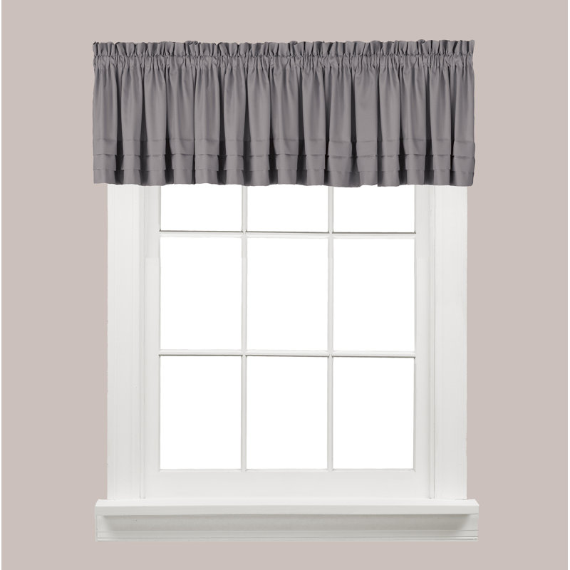 Holden Ruffled Window Valance, Dove Gray