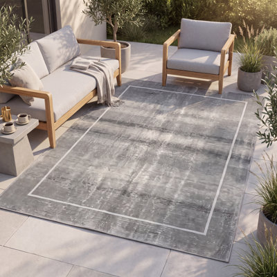 Tapis en molybdénite moderne et minimaliste à bordure géométrique bleue, grise et crème, antidérapant, à poils courts, pour l'intérieur et l'extérieur, adapté aux animaux domestiques, idéal pour le salon, la chambre, la salle à manger, l'entrée, le corridor, le bureau, la cuisine, les zones de passage intense, facile à nettoyer, imprimé, ultra doux, à bords ourlés et lavable.