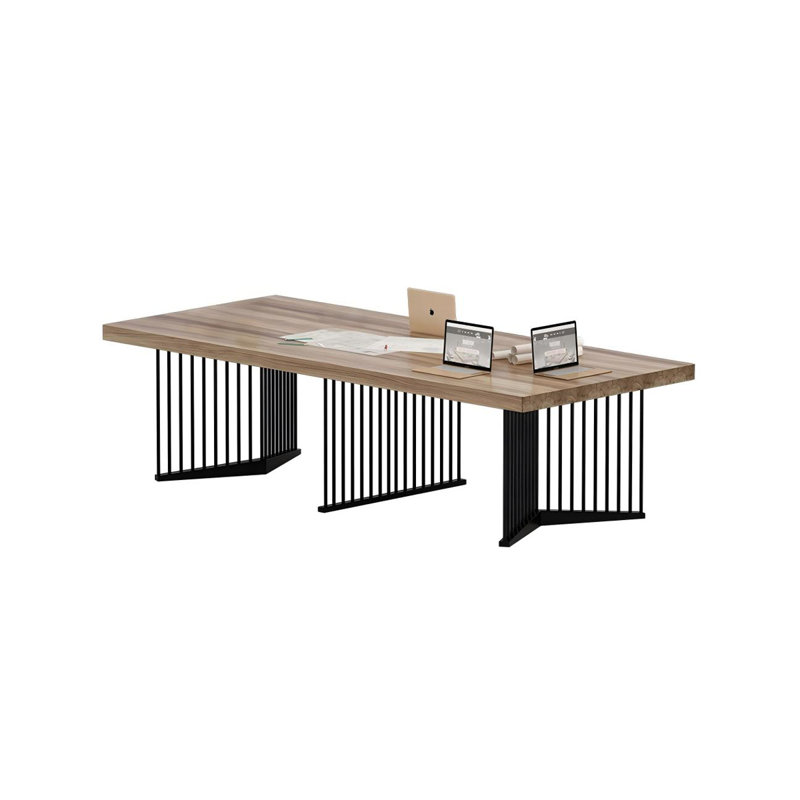 Table basse 94,49 "moderne et simple en bois massif brun, H 29,53 po x L 94,49 po x l 39,37 po